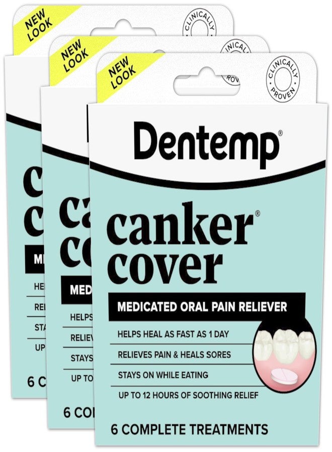 Dentemp Canker Cover - Canker Sore Medicine Pain Reliever (3pack) - Canker Sore Treatment to Relieve Canker Pain, Mouth Sores & Mouth Irritation - Fast Acting Canker Sore Relief Tablets for Adults - Image 1